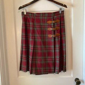 Red plaid wool kilt